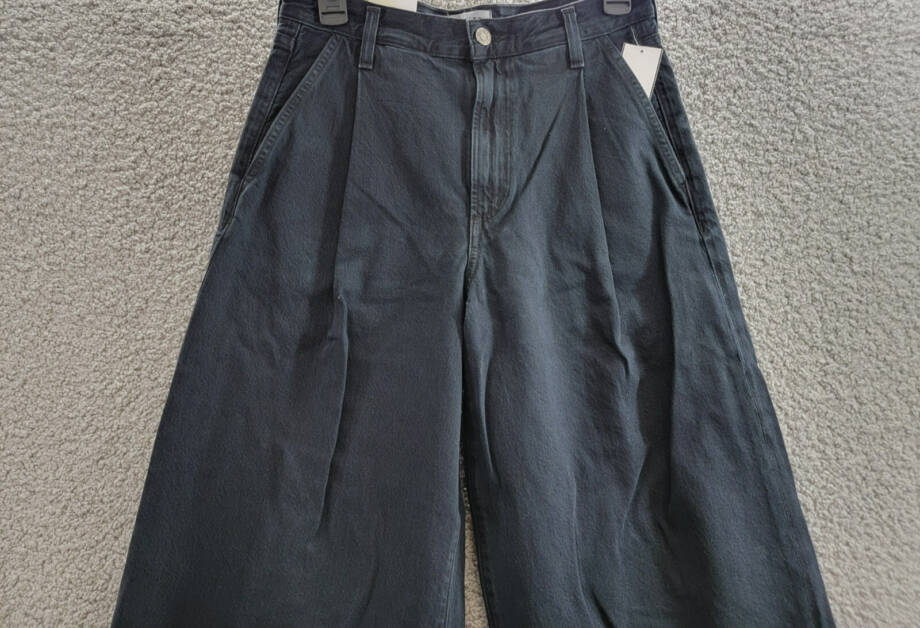 AGOLDE Ellis High Rise Wide Leg Jeans Women's 24 Crushed Button Zip Closure