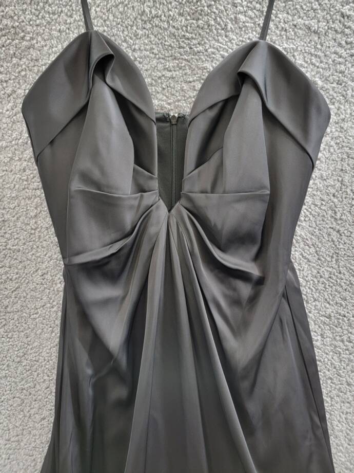 Liv Foster Strapless Gown Women's 10 Black Plunge Neck Sleeveless Back Zipped