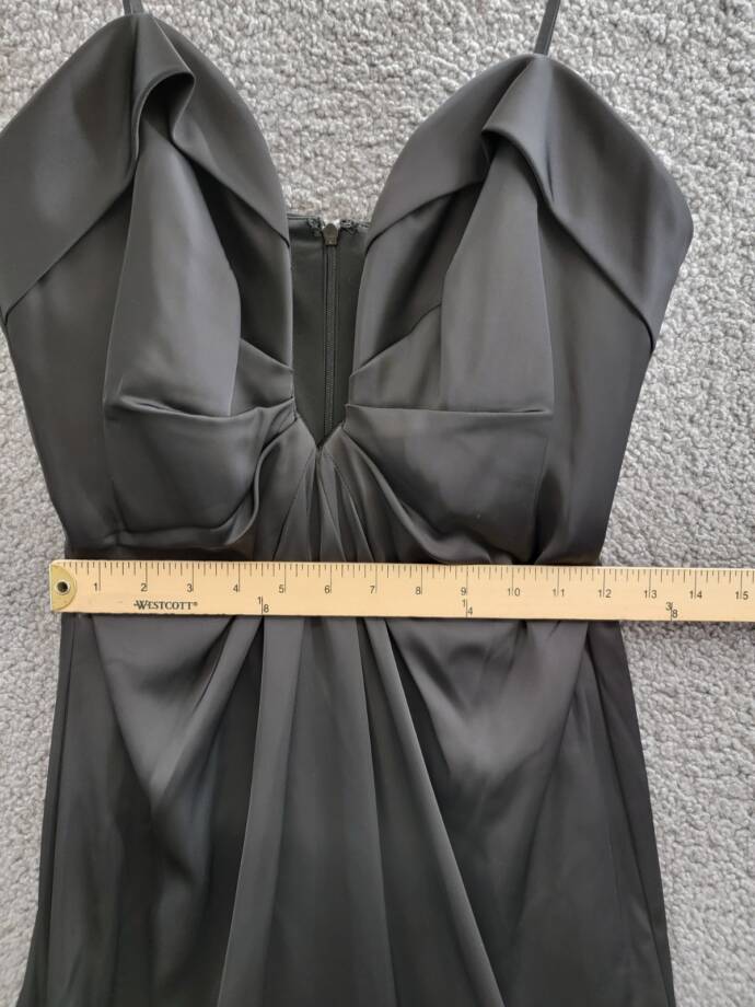 Liv Foster Strapless Gown Women's 10 Black Plunge Neck Sleeveless Back Zipped