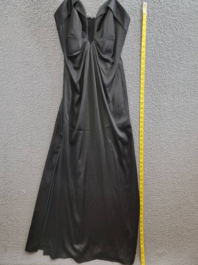 Liv Foster Strapless Gown Women's 10 Black Plunge Neck Sleeveless Back Zipped