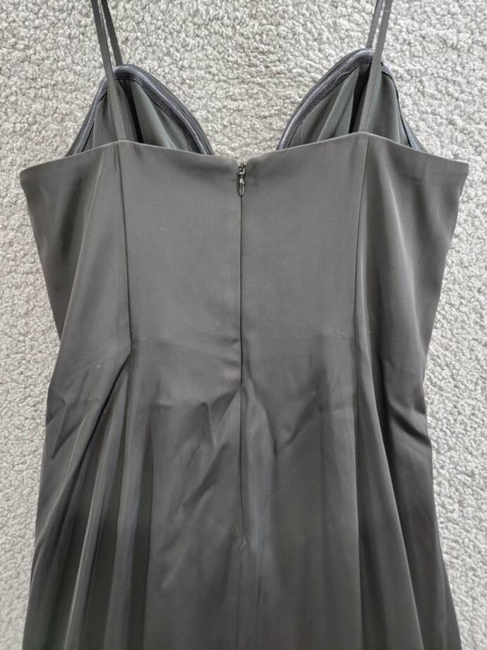 Liv Foster Strapless Gown Women's 10 Black Plunge Neck Sleeveless Back Zipped