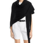 Vince Cashmere Featherweight Triangle Wrap Womens One Size Black Multifunctional