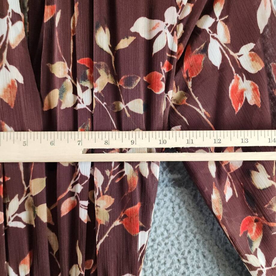 Calvin Klein Printed Round-Neck Midi Dress Women's 2 Syrah Multi Tie at Waist