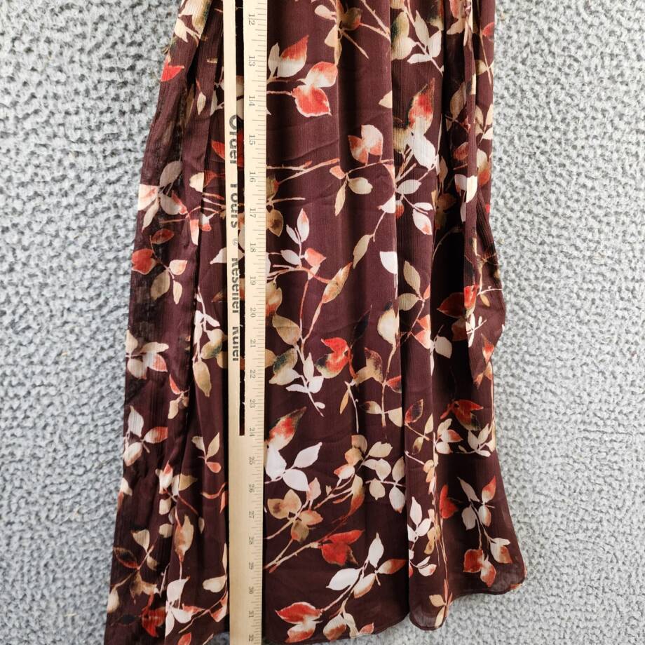 Calvin Klein Printed Round-Neck Midi Dress Women's 2 Syrah Multi Tie at Waist