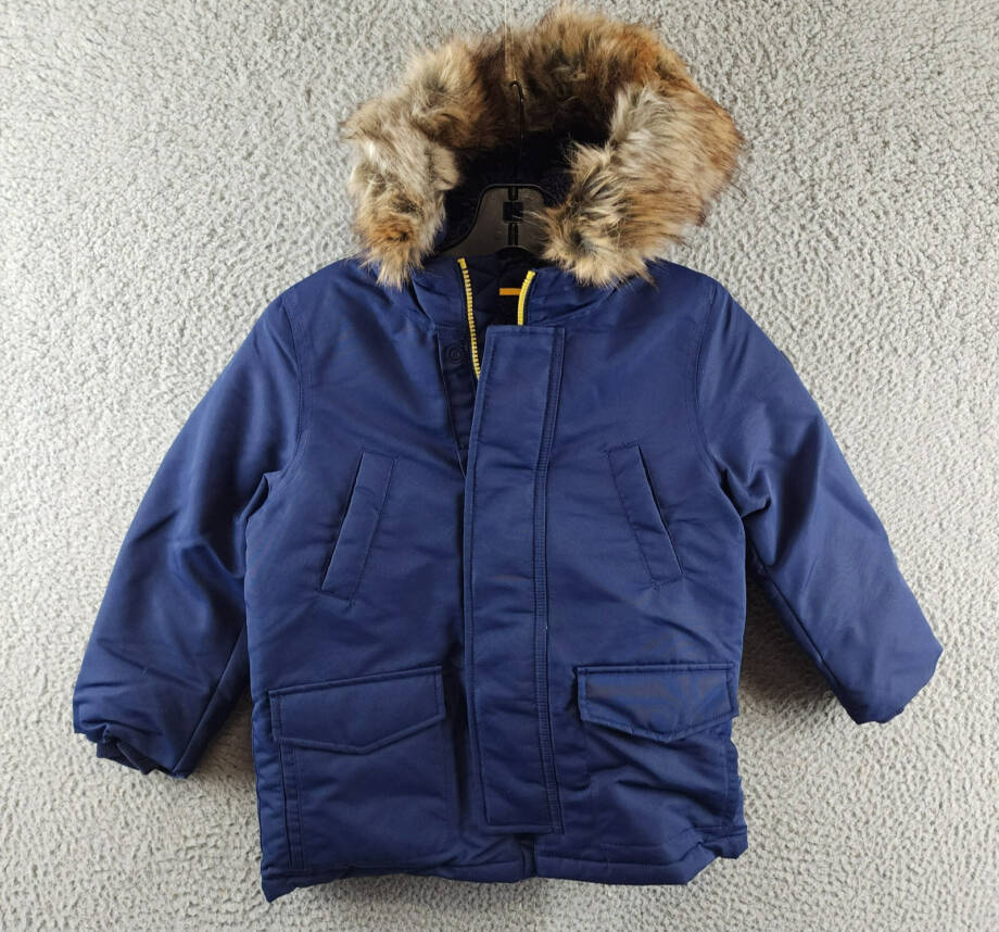 Polo Ralph Lauren Artificial-fur-Trim Down Parka Jacket Little Boys' 6 Navy L/S