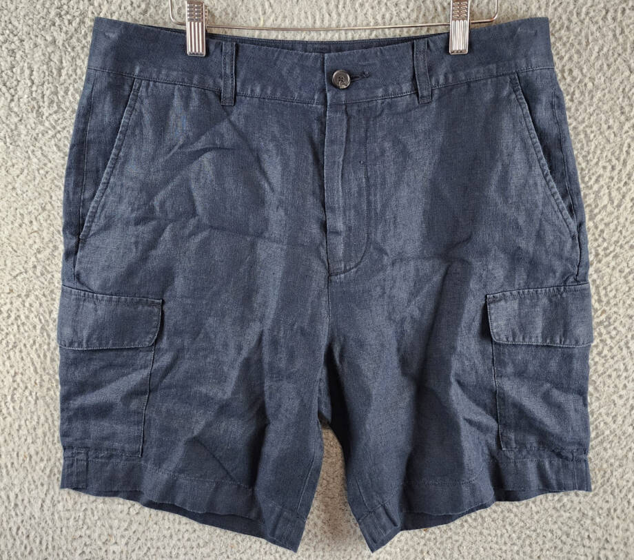 Vince Hemp James Cargo Short Men's 32 Blue Zip Fly With Button Closure