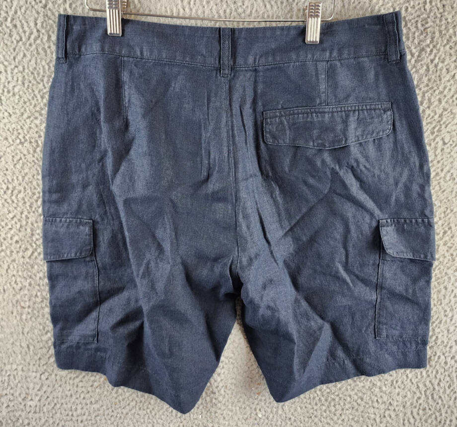 Vince Hemp James Cargo Short Men's 32 Blue Zip Fly With Button Closure