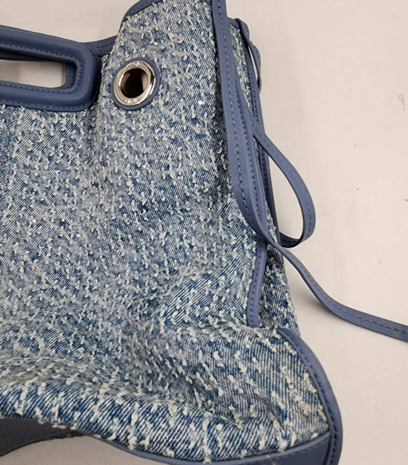 Maje Rhinestone-Embellished Denim Tote Bag Women's One Size Blue Magnetic Snap