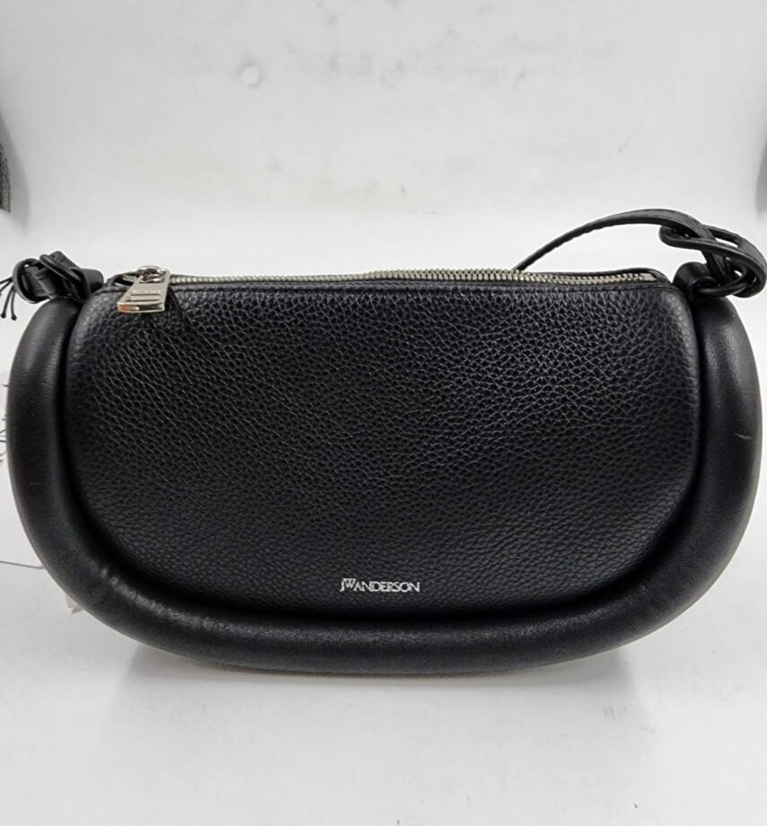 JW Anderson Bumper-12 Leather Shoulder Bag Women's One Size Black Zip Closure