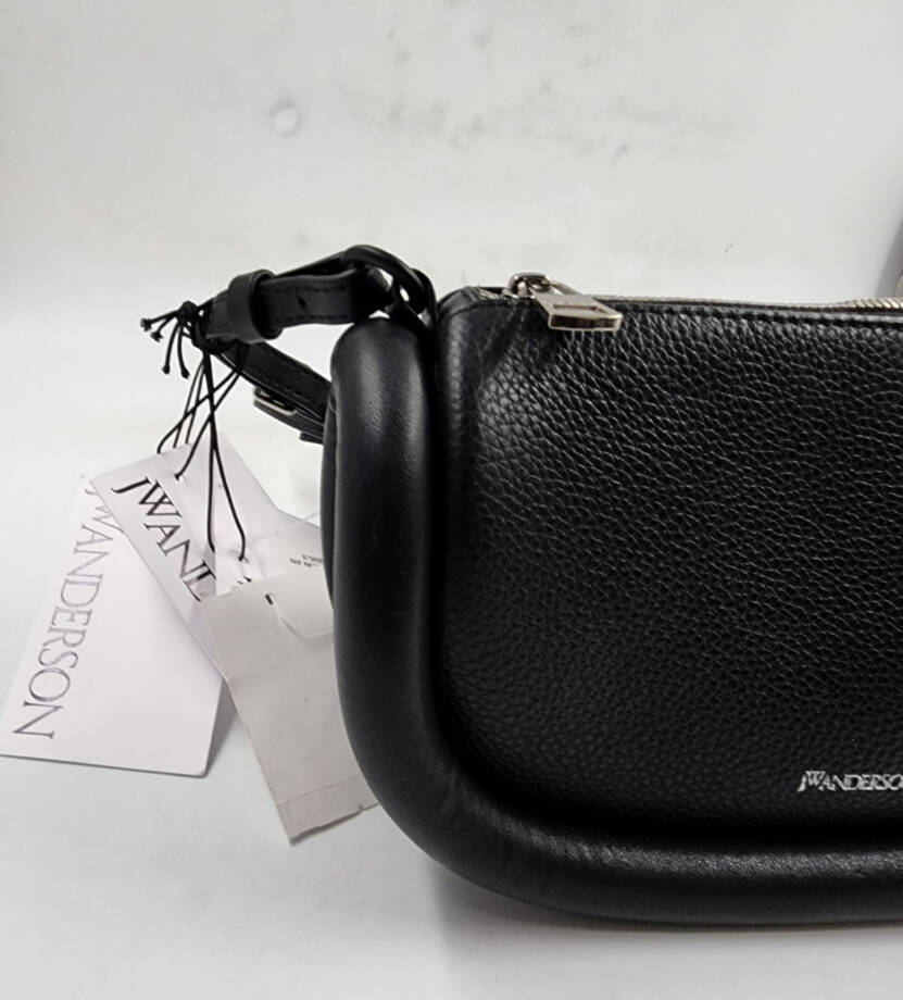 JW Anderson Bumper-12 Leather Shoulder Bag Women's One Size Black Zip Closure