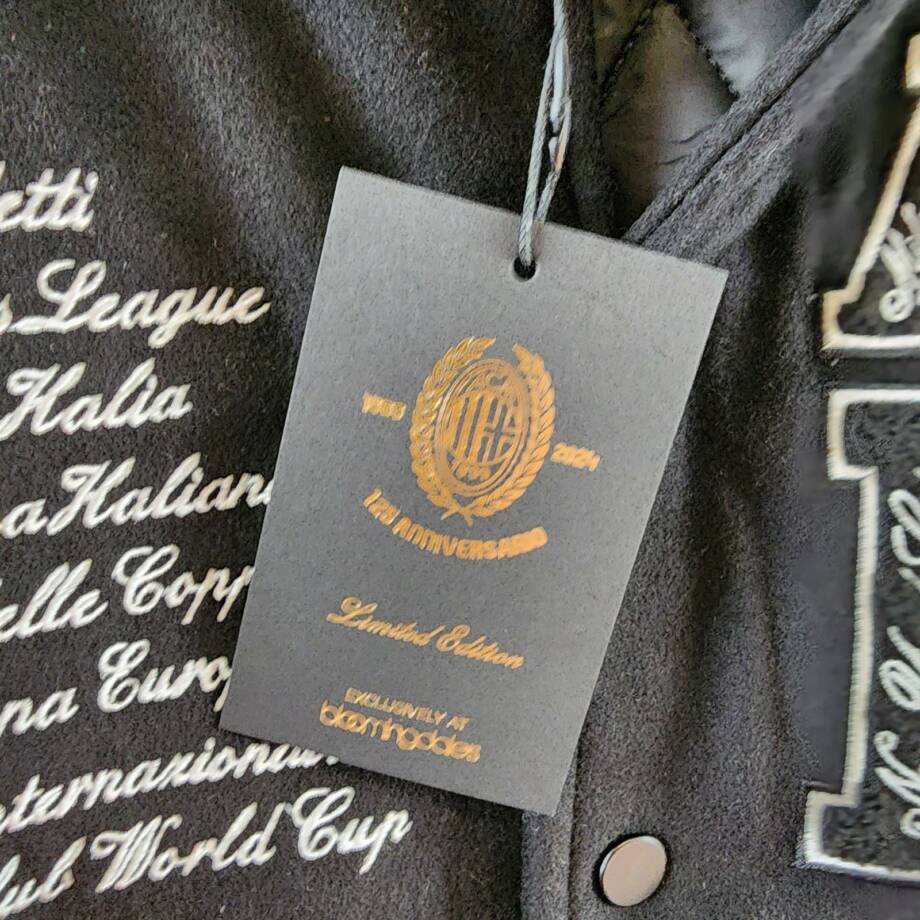 A.C MILAN Wool Blend Embroidered 1899 Coach Jacket Men's M Black Snap Front L/S