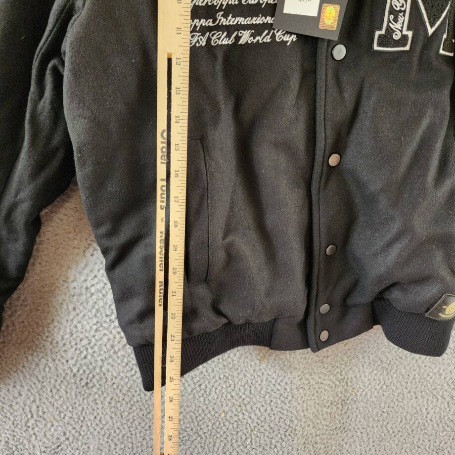 A.C MILAN Wool Blend Embroidered 1899 Coach Jacket Men's M Black Snap Front L/S