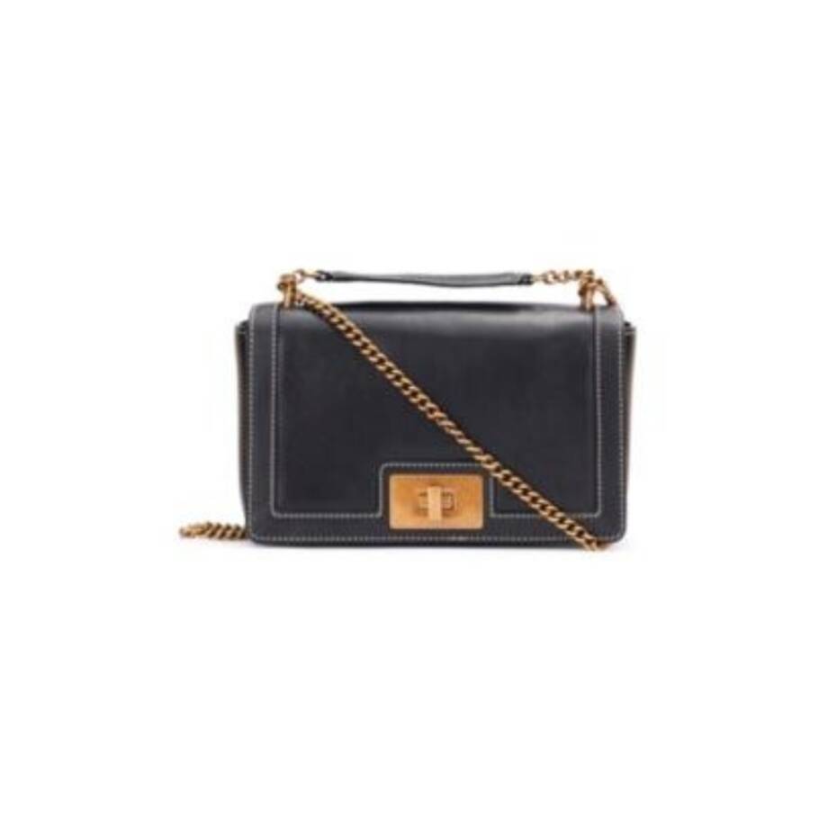 Sam Edelman Dallie Flap Crossbody Bag Women's Black Chain Strap Back Zipper