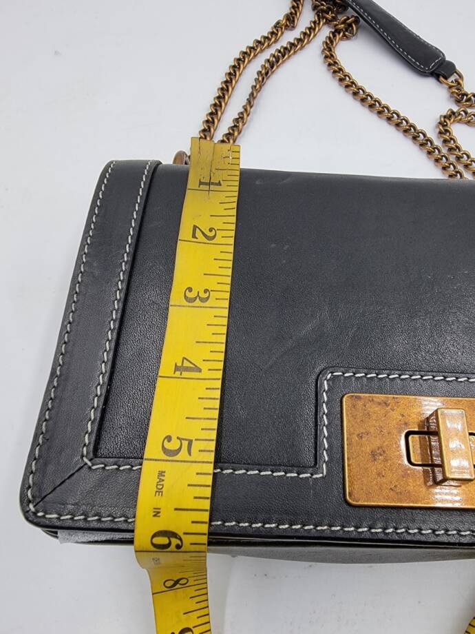 Sam Edelman Dallie Flap Crossbody Bag Women's Black Chain Strap Back Zipper