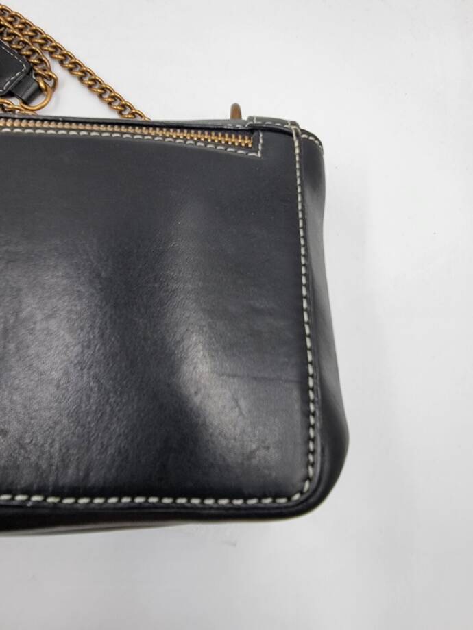 Sam Edelman Dallie Flap Crossbody Bag Women's Black Chain Strap Back Zipper