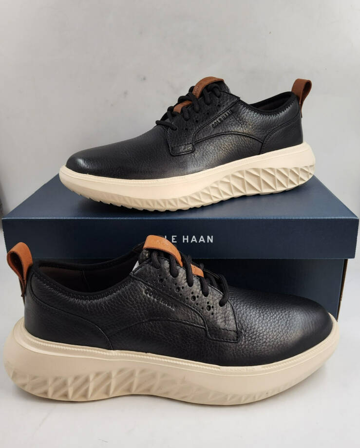 Cole Haan ZERØGRAND WFA Plain Toe Oxfords Sneakers Men's 9M Black/Ivory Lace Up