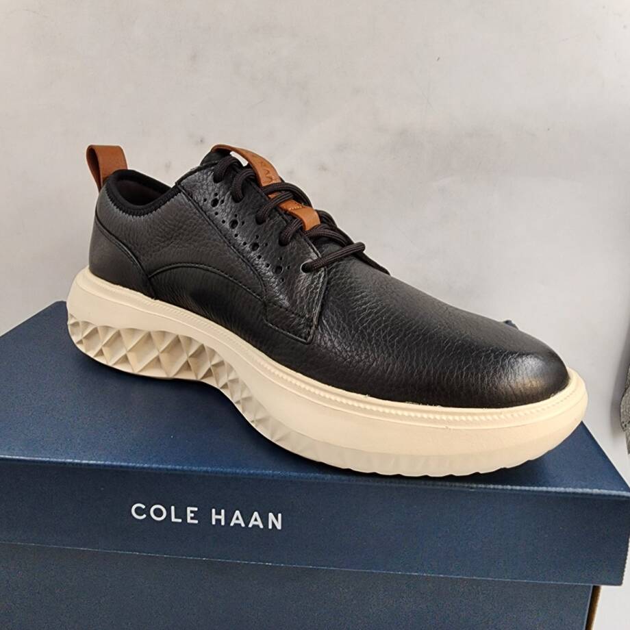 Cole Haan ZERØGRAND WFA Plain Toe Oxfords Sneakers Men's 9M Black/Ivory Lace Up