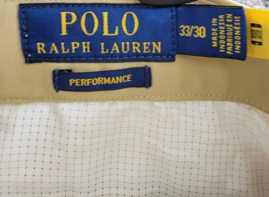 Polo Ralph Lauren Tailored Fit Performance Chino Pants Men's 33/30 Khaki Zip Fly