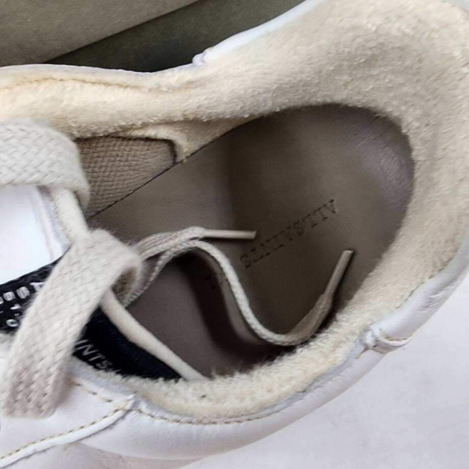 ALLSAINTS Leo Low Top Sneakers Men's 8US White/Sand Round Toe Lace Up Closure