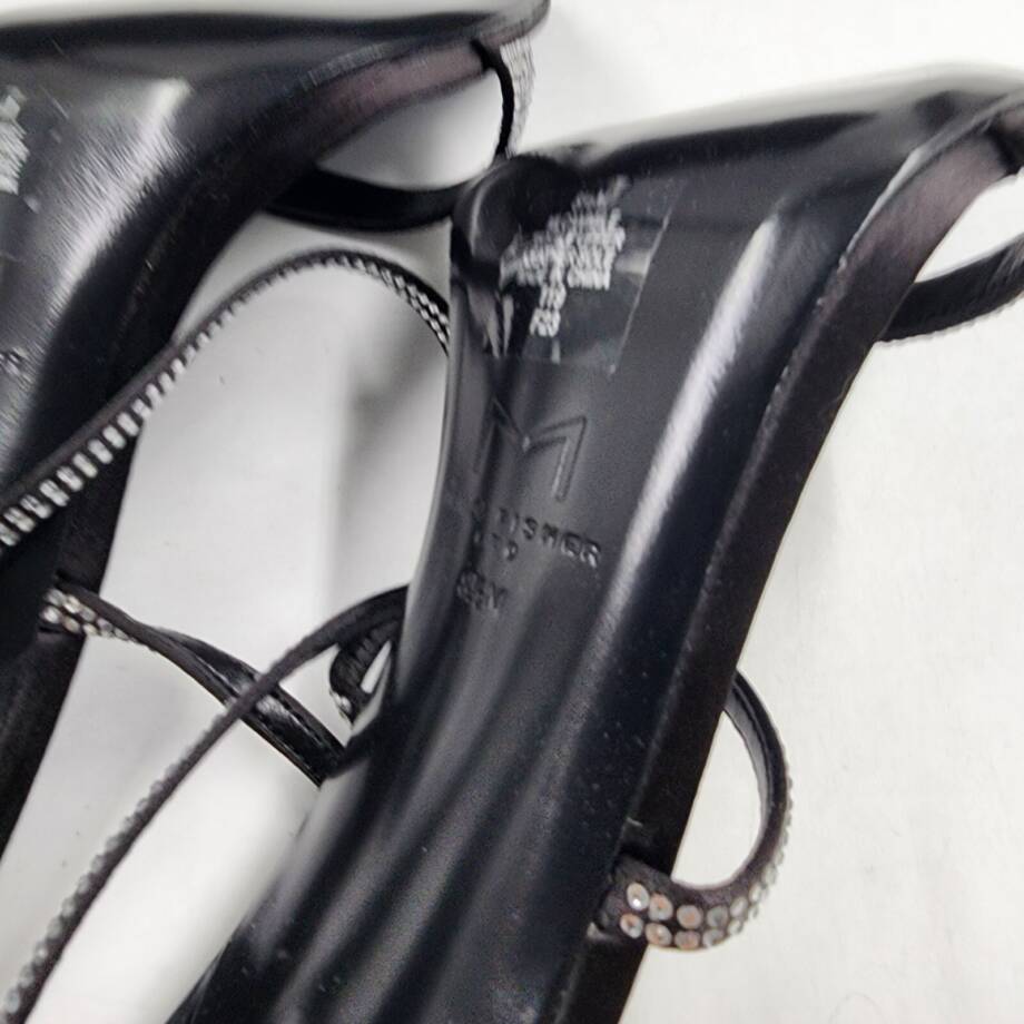 Marc Fisher LTD. Cammile Embellished Ankle Strap High Heels Women's 8.5M Black
