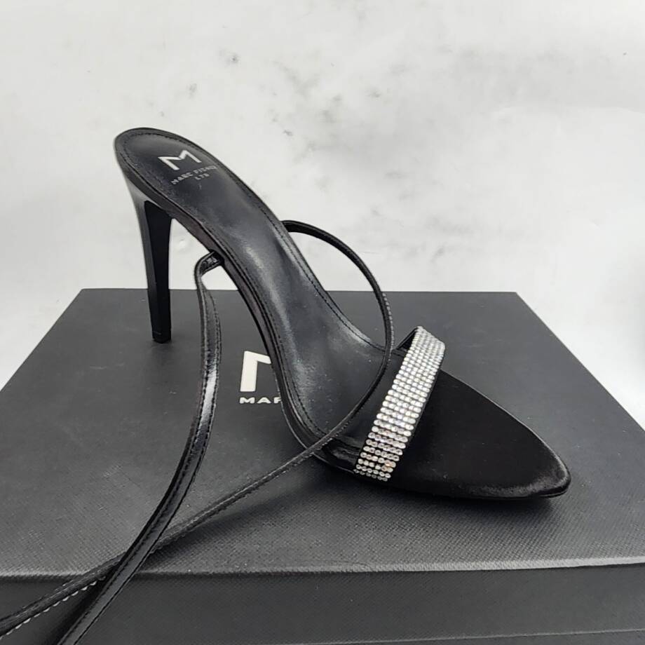 Marc Fisher LTD. Cammile Embellished Ankle Strap High Heels Women's 8.5M Black