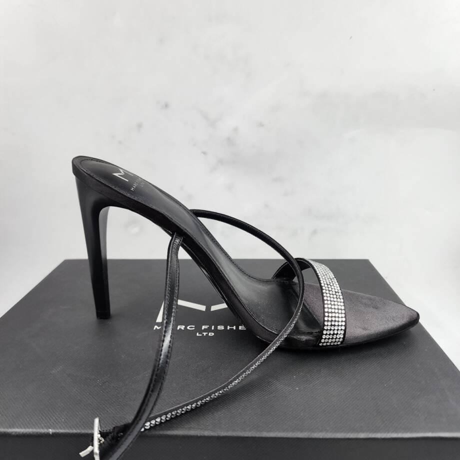 Marc Fisher LTD. Cammile Embellished Ankle Strap High Heels Women's 8.5M Black