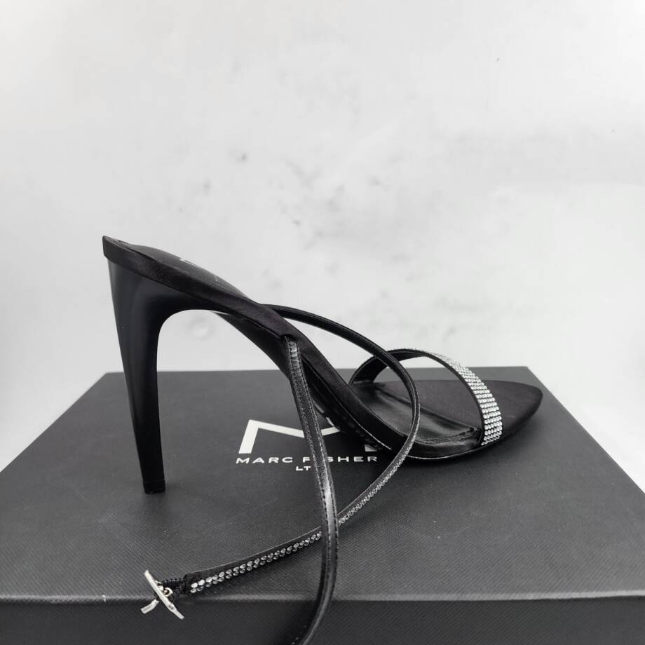 Marc Fisher LTD. Cammile Embellished Ankle Strap High Heels Women's 8.5M Black