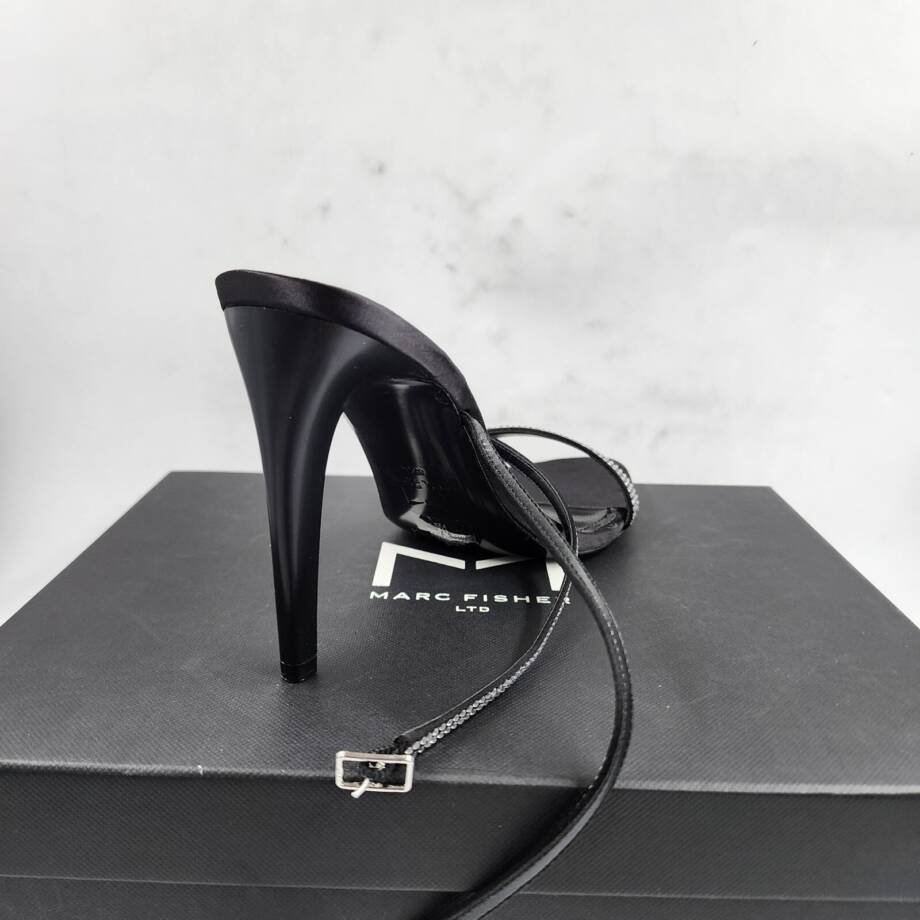 Marc Fisher LTD. Cammile Embellished Ankle Strap High Heels Women's 8.5M Black
