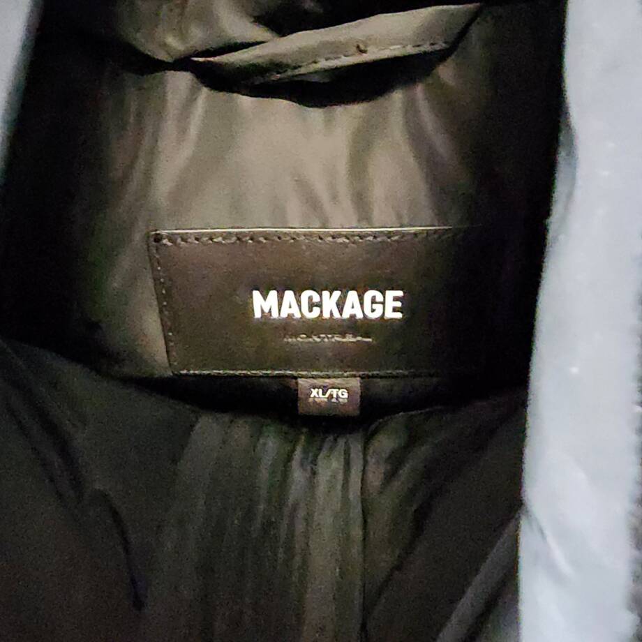 Mackage Junia Down Hooded Full Zip Coat Women's XL Black Full Zip Long Sleeve