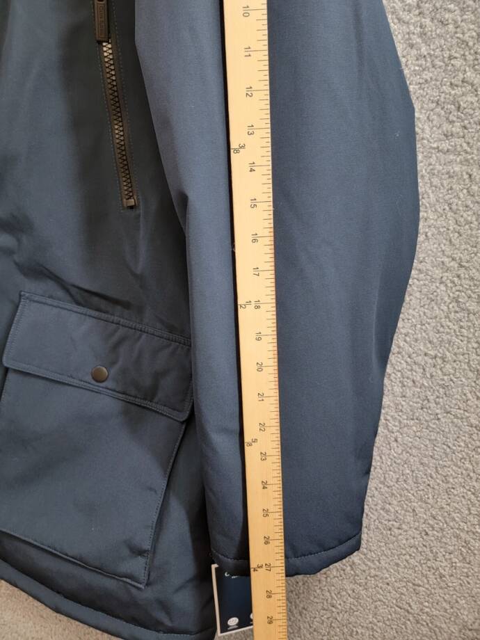 Club Room Parka with A Faux Fur-Hood Jacket Men's XXL Navy Zip/Snap Closure