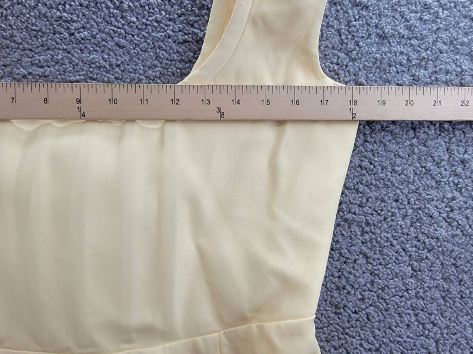 SAU LEE Brooke Gown Women's 12 Butter Yellow Solid Square Neck Back Zip Closure