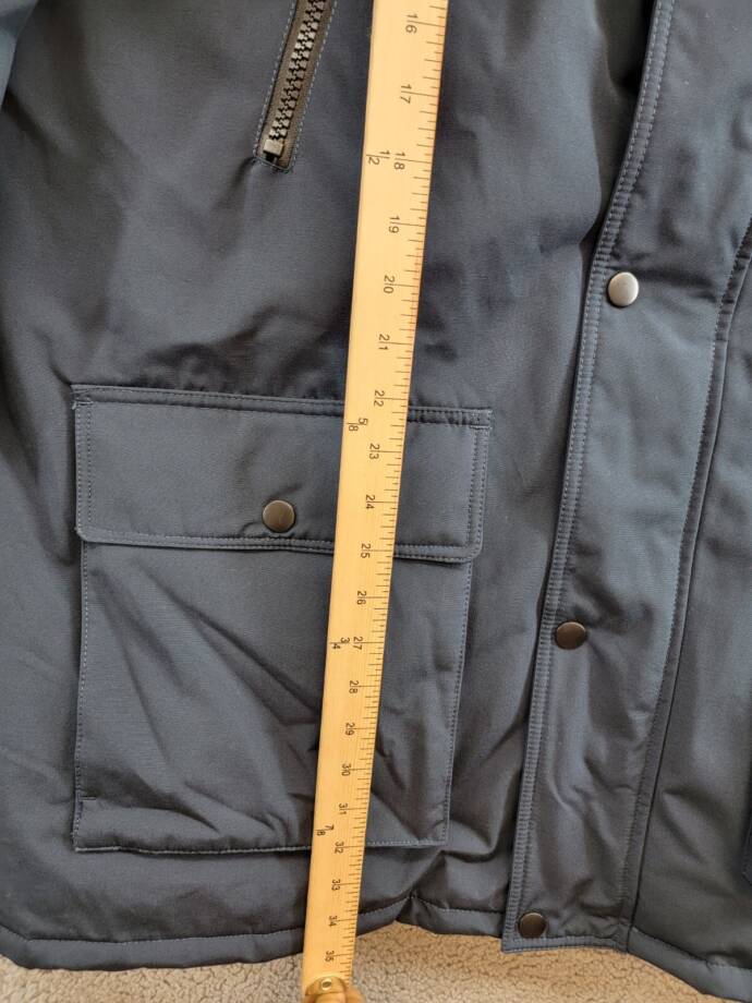 Club Room Parka with A Faux Fur-Hood Jacket Men's XXL Navy Zip/Snap Closure