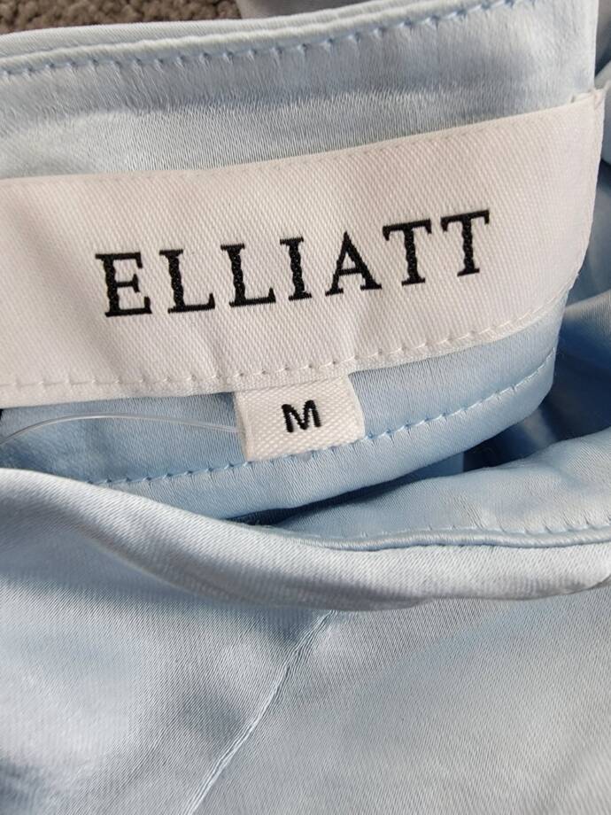 Elliatt Miami Cowl Neck Mini Dress Women's M Light Blue Solid Button Zip Closure