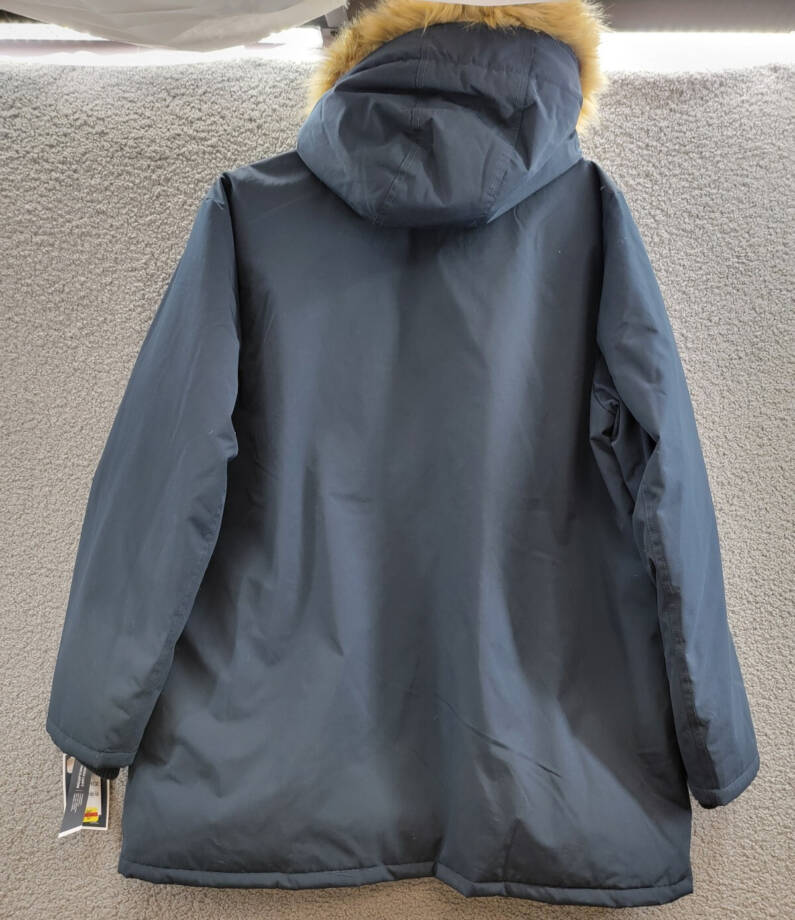 Club Room Parka with A Faux Fur-Hood Jacket Men's XXL Navy Zip/Snap Closure