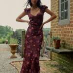 Free People Butterfly Babe Floral Dress Womens S Brown Combo Button Back Closure