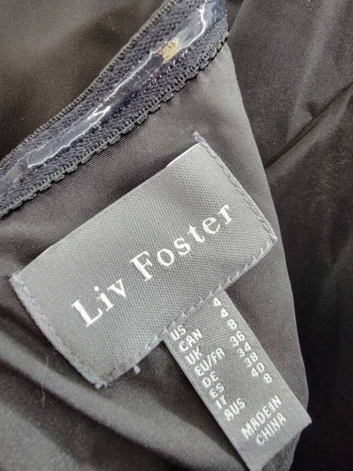 Liv Foster Quinn Chain Halter Neck Dress Women's 4 Black Solid Back Zip Closure