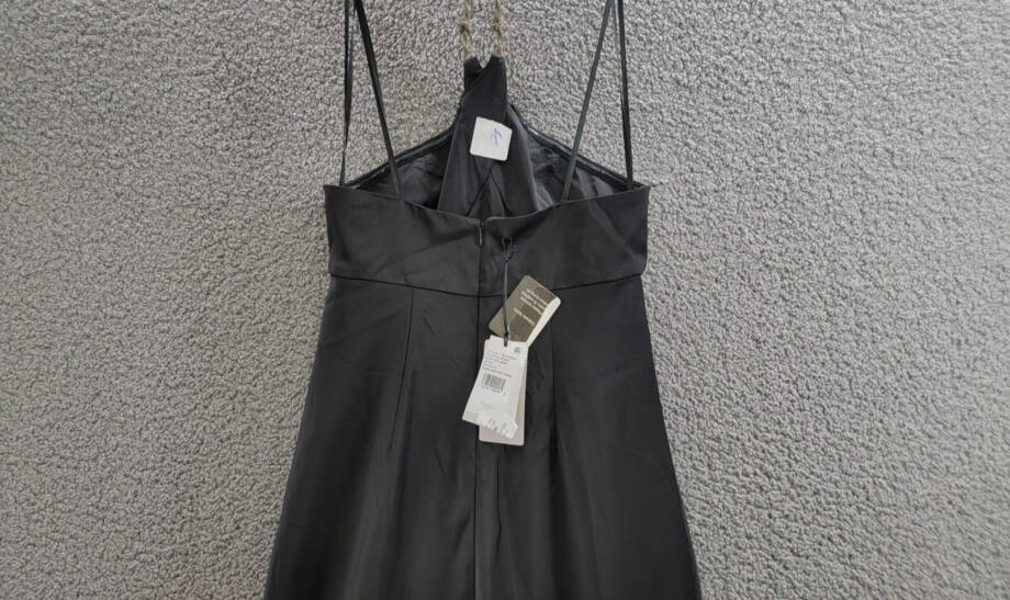 Liv Foster Quinn Chain Halter Neck Dress Women's 4 Black Solid Back Zip Closure