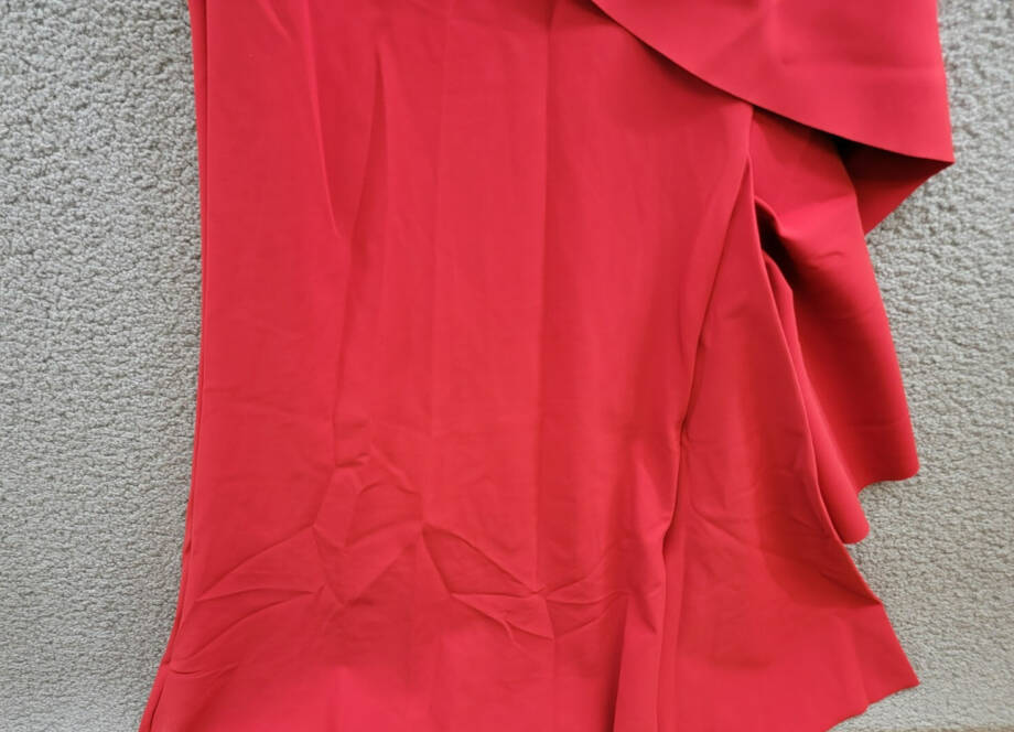Chiara Boni La Petite Robe Ethane Rosette Gown Womens 4 Scarlet Side Zip Closure