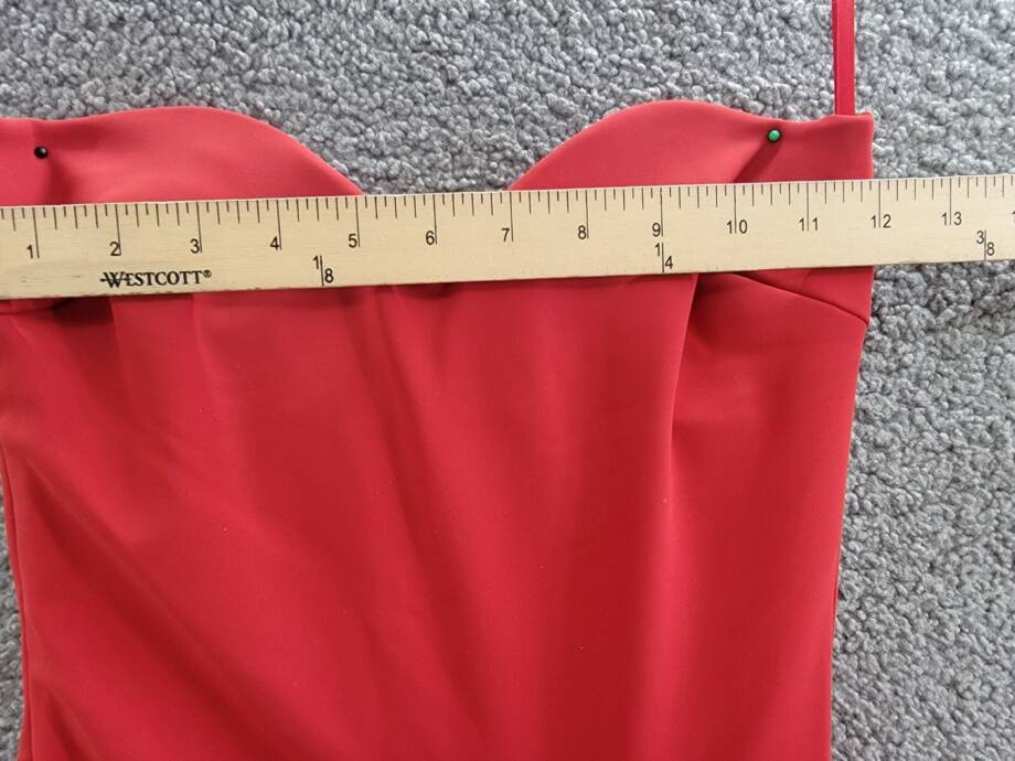 Chiara Boni La Petite Robe Ethane Rosette Gown Womens 4 Scarlet Side Zip Closure
