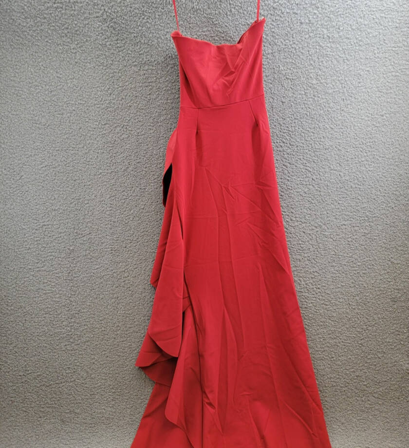 Chiara Boni La Petite Robe Ethane Rosette Gown Womens 4 Scarlet Side Zip Closure