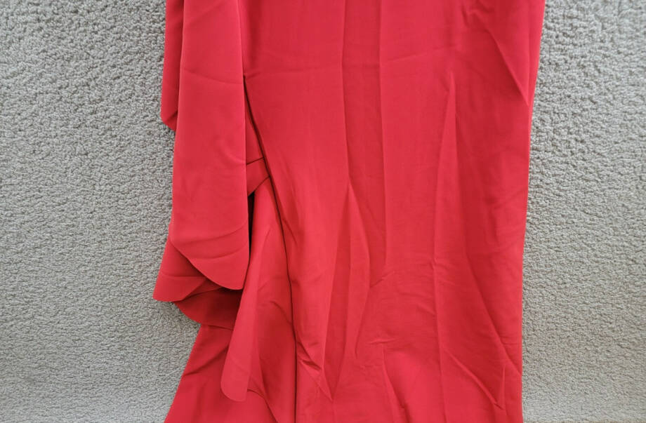 Chiara Boni La Petite Robe Ethane Rosette Gown Womens 4 Scarlet Side Zip Closure