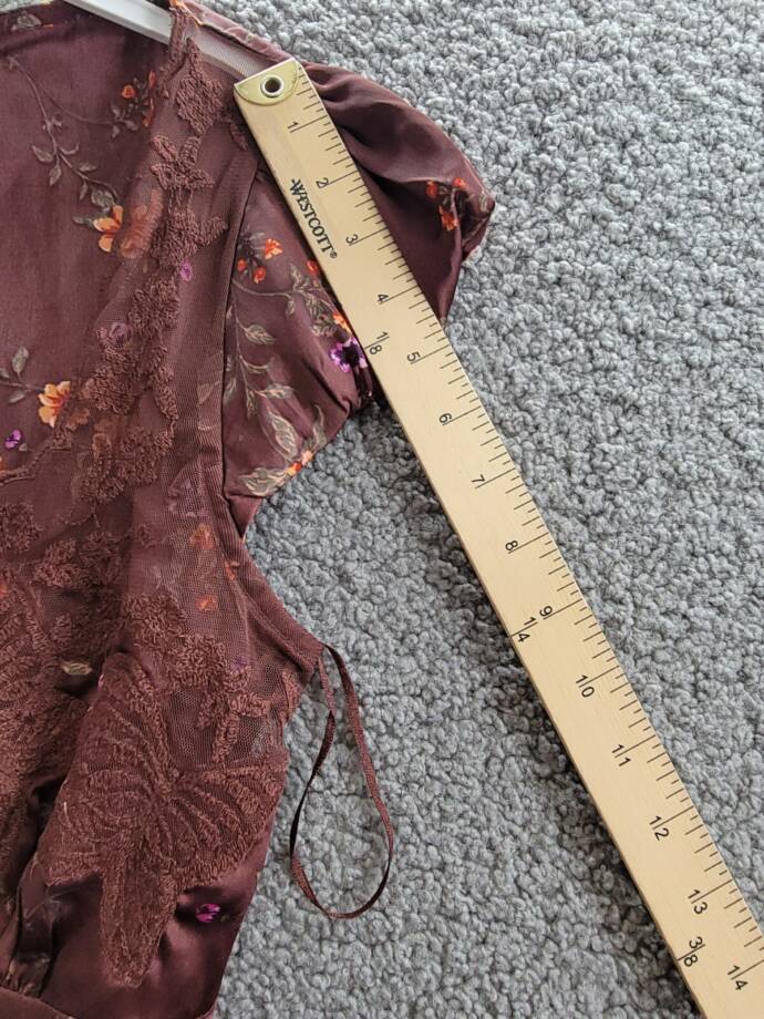 Free People Butterfly Babe Floral Dress Womens S Brown Combo Button Back Closure
