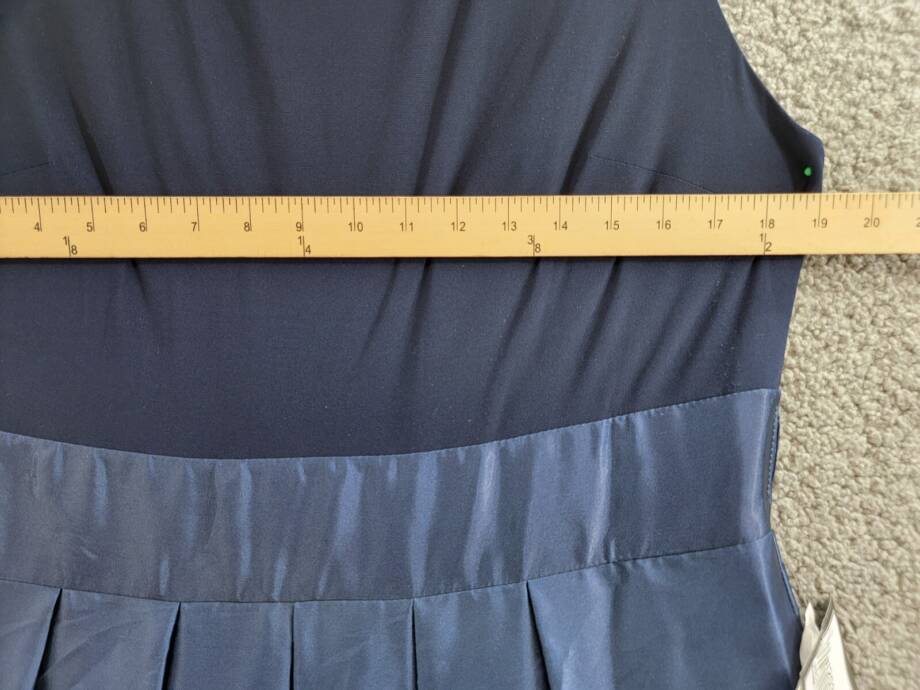 SLNY Fashions Ombré Satin Bow Sash Gown Women's 16 Navy/Wedgewood Zip Closure