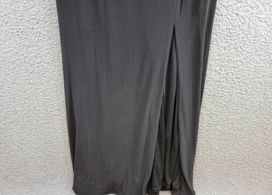 Adrianna Papell Illusion Embellished Mermaid Gown Women's 12 Black Slit Back Zip
