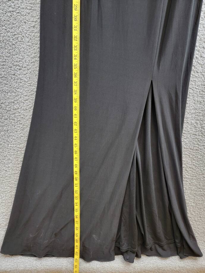 Adrianna Papell Illusion Embellished Mermaid Gown Women's 12 Black Slit Back Zip