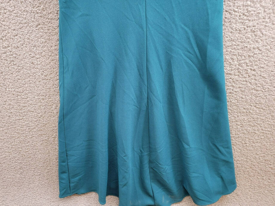 AQUA Cutout One Shoulder Gown Women's 0 Azure Solid Asymmetric Back Zip Closure