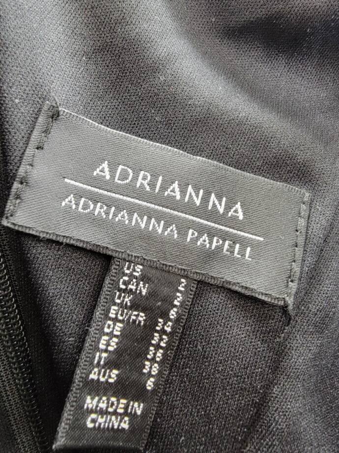Adrianna by Adrianna Papell Knit Crepe Column Gown Women's 2 Black Back Zip