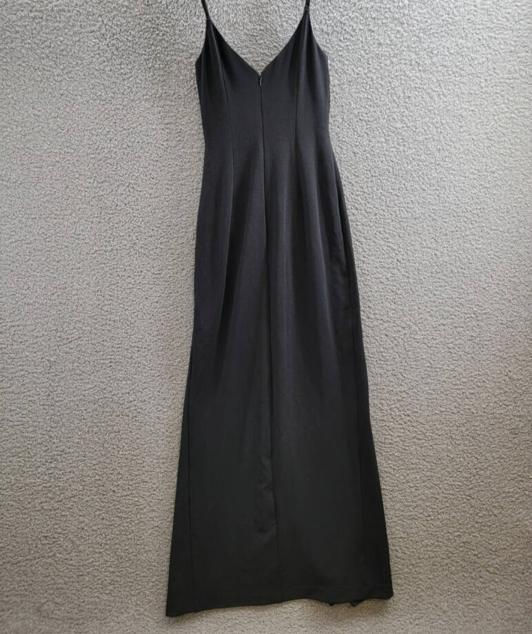 Adrianna by Adrianna Papell Knit Crepe Column Gown Women's 2 Black Back Zip