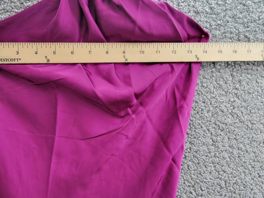 Liv Foster Clara Satin Dress Women's 0 Wine Berry Asymmetric Neck Side Zipped