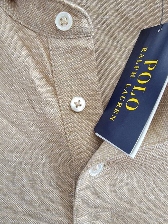 Polo Ralph Lauren Classic-Fit Linen Blend Mesh Polo Shirt Mens XXL Classic Camel